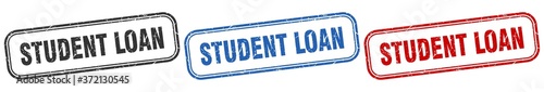 student loan square isolated sign set. student loan stamp