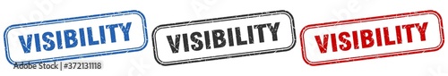 visibility square isolated sign set. visibility stamp