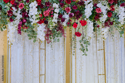 wedding flower backdrop background, colorful background, fresh rose, bunch of flower 