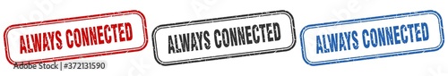 always connected square isolated sign set. always connected stamp
