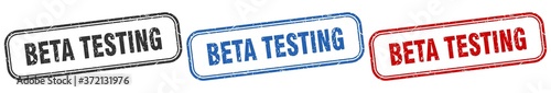 beta testing square isolated sign set. beta testing stamp