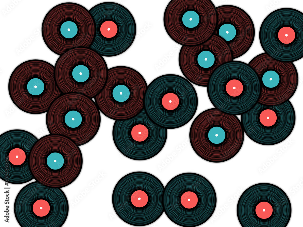 Vinyl records vector musical background. Vinyl records vector musical background.