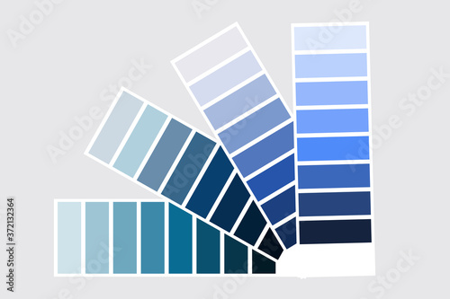 Color palette. Fan palette. Multi-color palette. Smik colors. Blue gradient palette. Vector image. Stock photo.