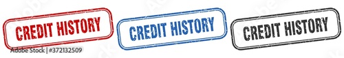 credit history square isolated sign set. credit history stamp