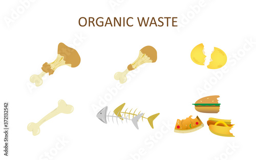 organic waste vector illustration, hand drawn of organic waste for composting