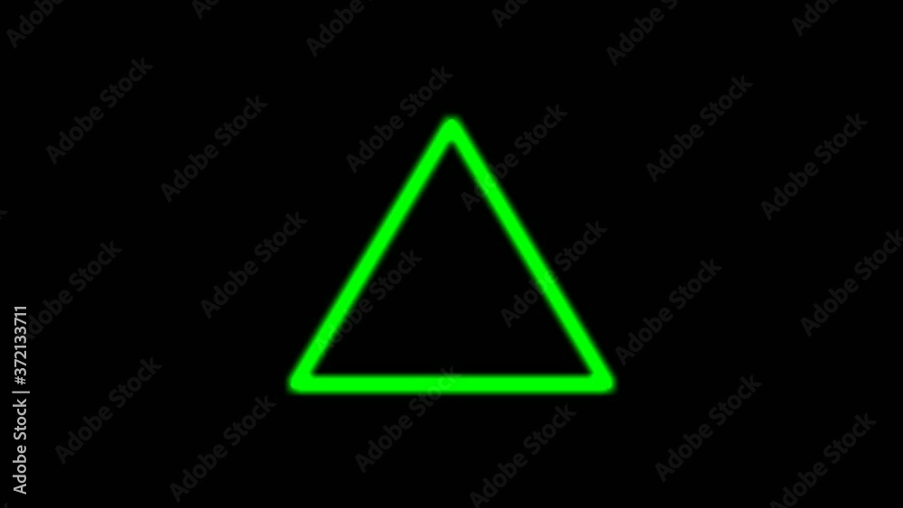 Abstract seamless pattern neon sign animation of triangle on black background.Shining and illuminated neon light geometric shape Abstract seamless pattern neon sign animation of triangle on black background.Shining and illuminated neon light geometric shape