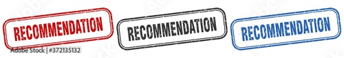 recommendation square isolated sign set. recommendation stamp
