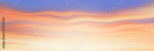 Realistic bright sunset, panoramic image, vector background, EPS10