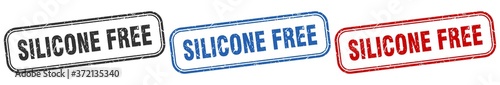 silicone free square isolated sign set. silicone free stamp