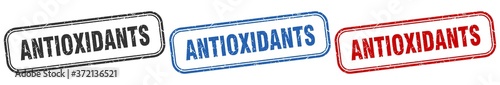 antioxidants square isolated sign set. antioxidants stamp