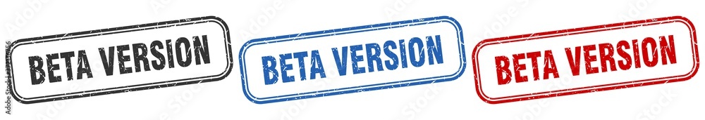 beta version square isolated sign set. beta version stamp beta version square isolated sign set. beta version stamp