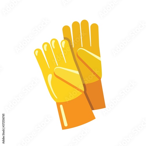 garden rubber gloves flat illustration. individual protection means
