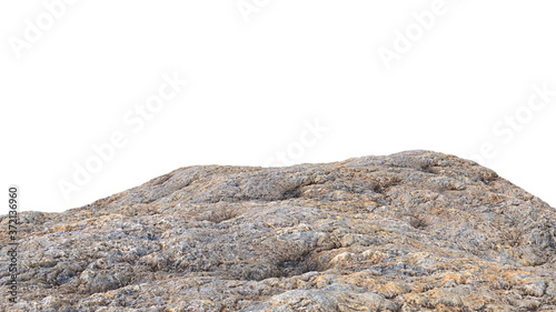 Fotografie, Obraz rocky cliff isolated on white background, edge of the mountain