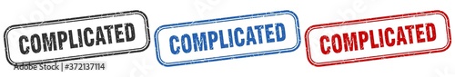 complicated square isolated sign set. complicated stamp