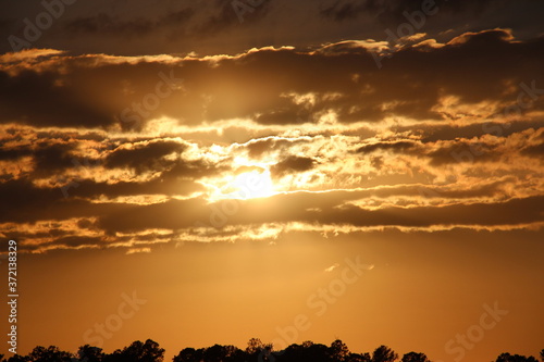 golden sunset in the clouds