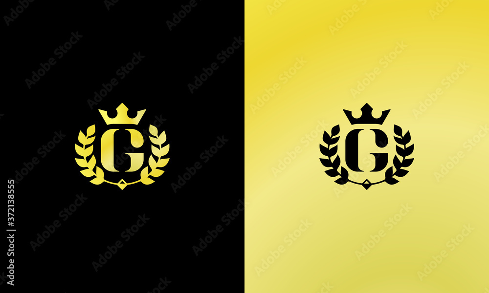 illustration vector graphic designs. pictogram, emblem, badge logo initial letter G with gold color illustration vector graphic designs. pictogram, emblem, badge logo initial letter G with gold color