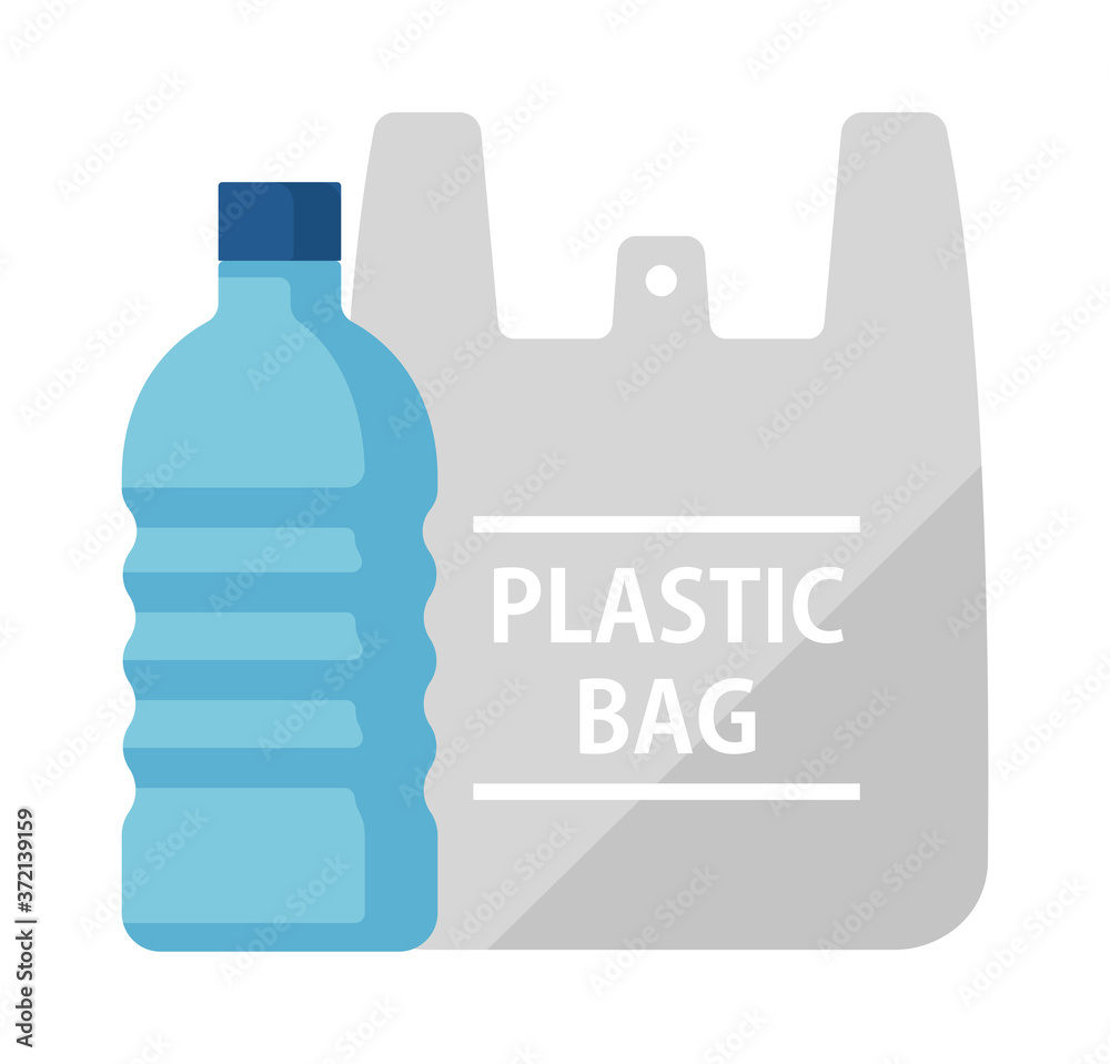 Plastic waste (palstic pollustion) vector icon illustration / ecology, recycle symbol Plastic waste (palstic pollustion) vector icon illustration / ecology, recycle symbol