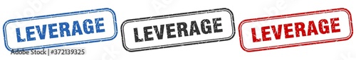 leverage square isolated sign set. leverage stamp