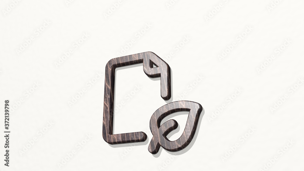 recycling paper 3D icon on the wall, 3D illustration for background and concept recycling paper 3D icon on the wall, 3D illustration for background and concept