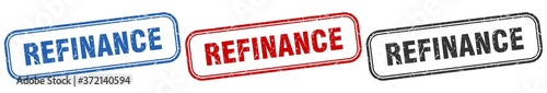 refinance square isolated sign set. refinance stamp