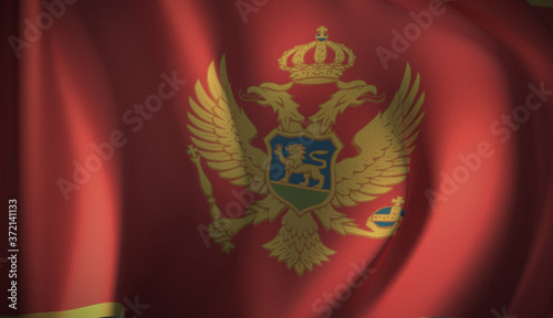 Flag of Montenegro. 3D rendering of flag background of European countries. National Flag Series Illustration.