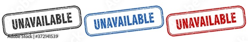 unavailable square isolated sign set. unavailable stamp