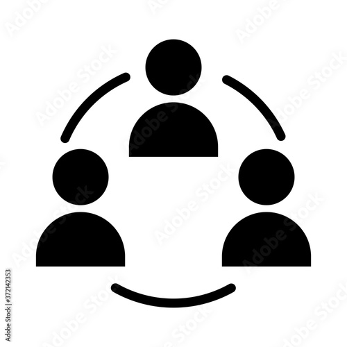 circular teamwork people silhouette style icon