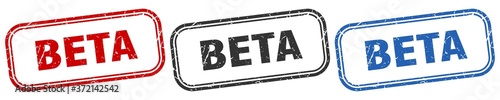 beta square isolated sign set. beta stamp