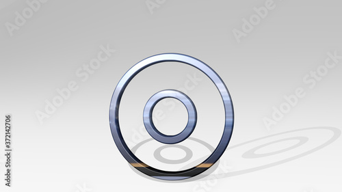 BUTTON RECORD 3D icon standing on the floor, 3D illustration for background and design
