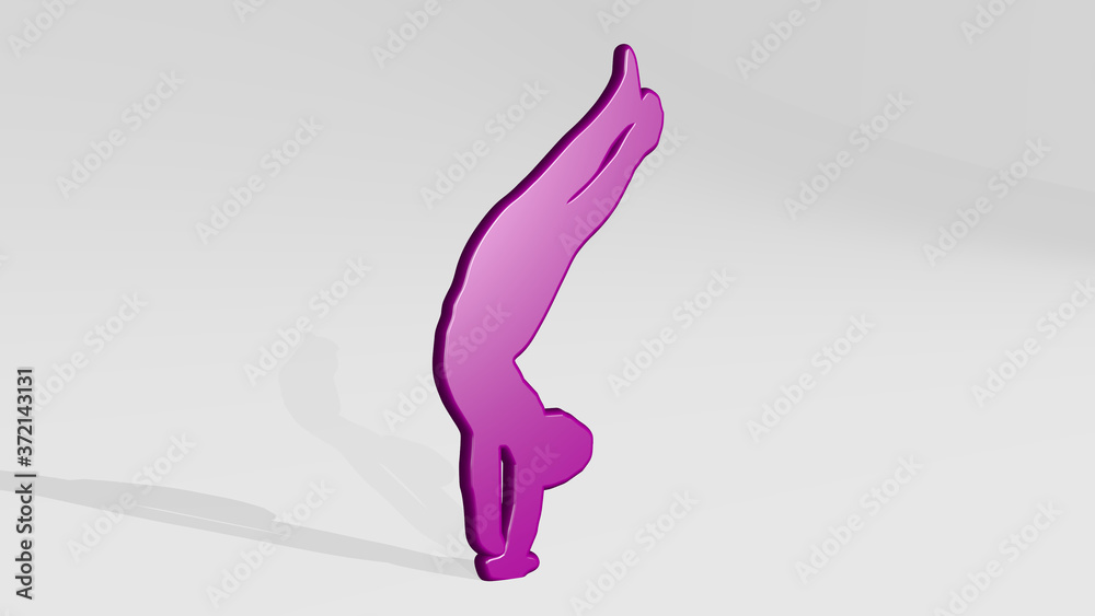 Fototapeta premium athletic man 3D icon casting shadow, 3D illustration for athlete and active