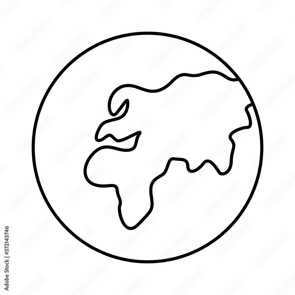 world planet earth with old continent line style world planet earth with old continent line style