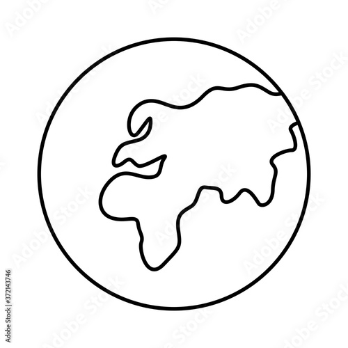 world planet earth with old continent line style