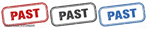 past square isolated sign set. past stamp
