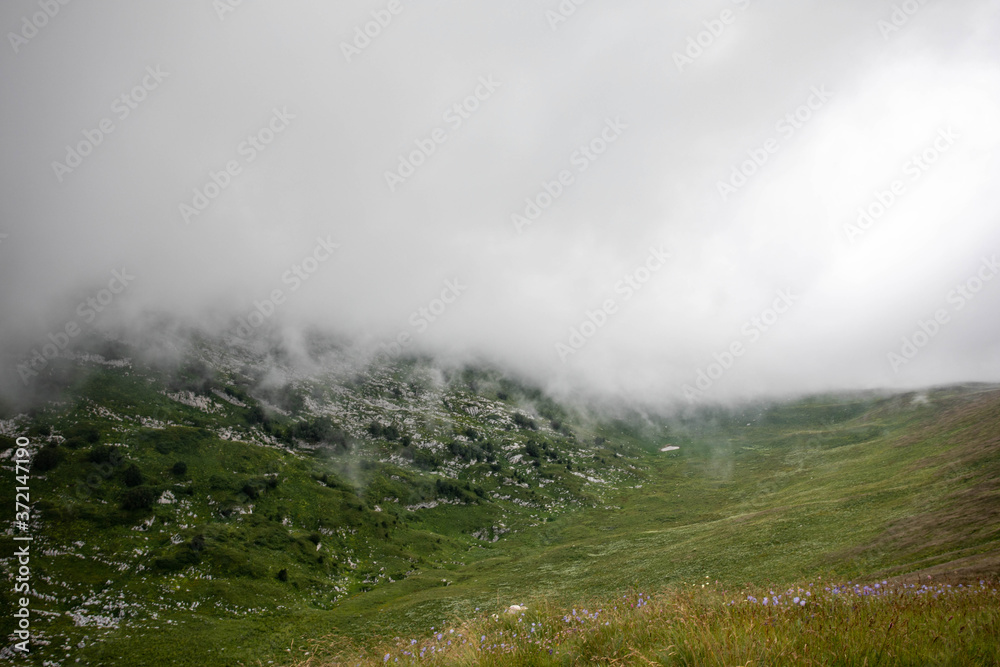Summer landscapes of the Caucasus mountains in Russia
