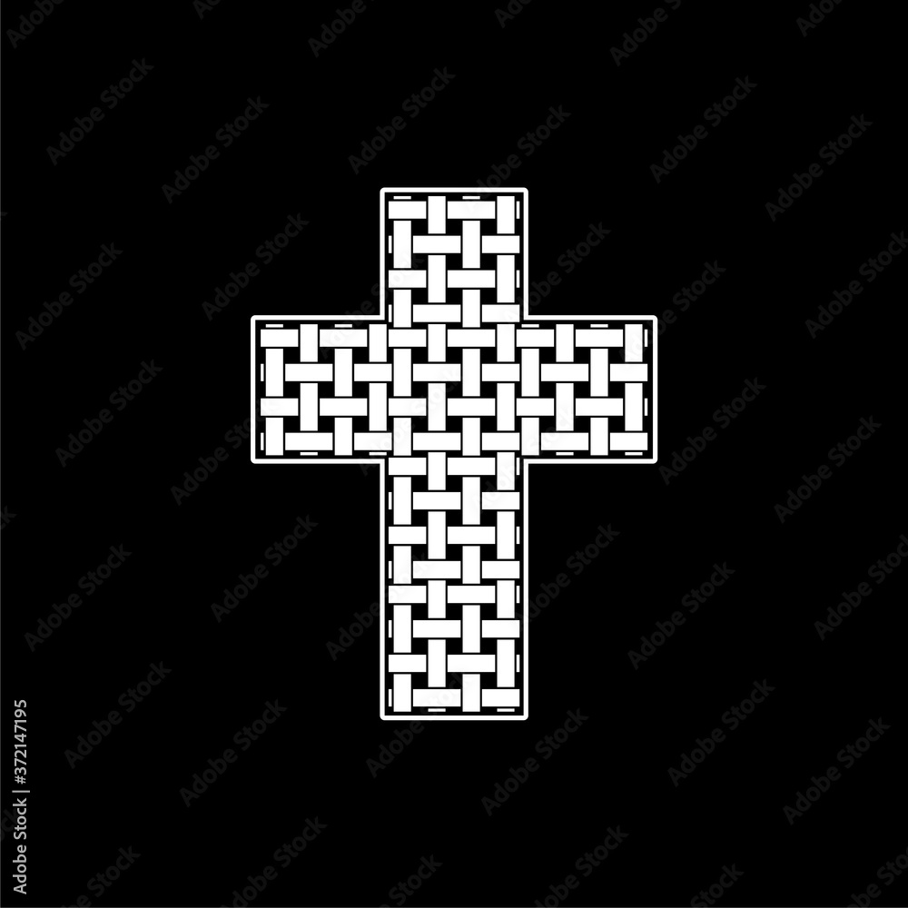 Obraz premium Cross icon isolated on dark background