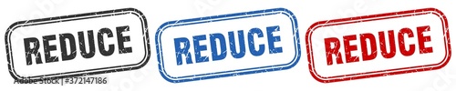 reduce square isolated sign set. reduce stamp