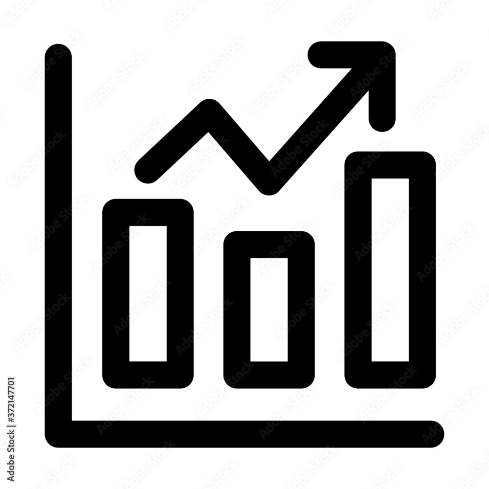 Business curve with bar graph icon Business curve with bar graph icon