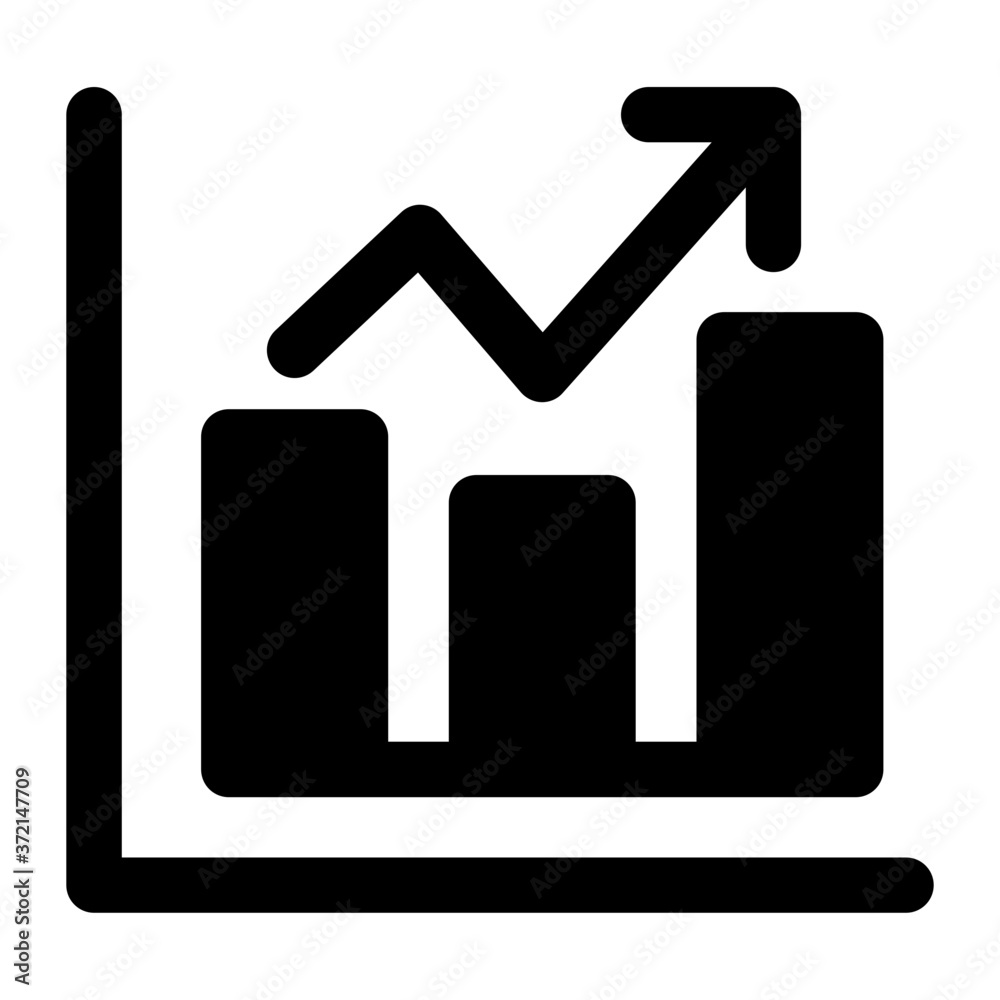 Business curve with bar graph icon Business curve with bar graph icon