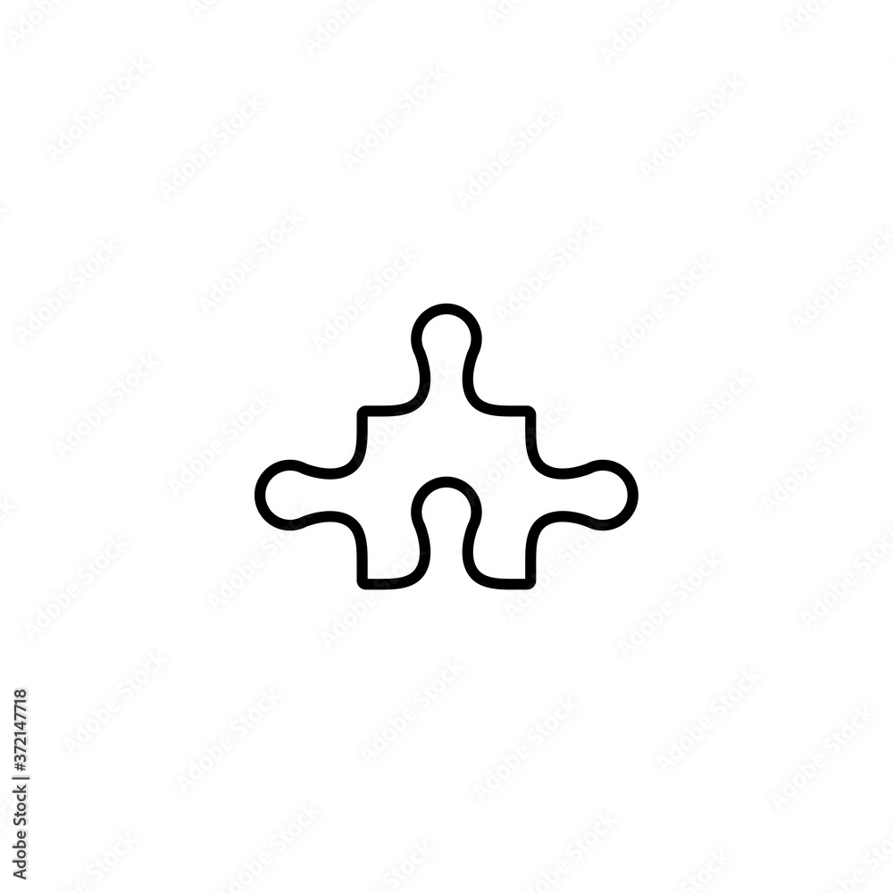 jigsaw thin icon isolated on white background, simple line icon for your work. jigsaw thin icon isolated on white background, simple line icon for your work.