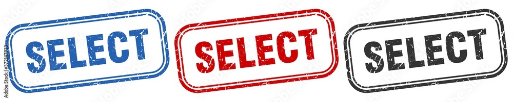 select square isolated sign set. select stamp select square isolated sign set. select stamp