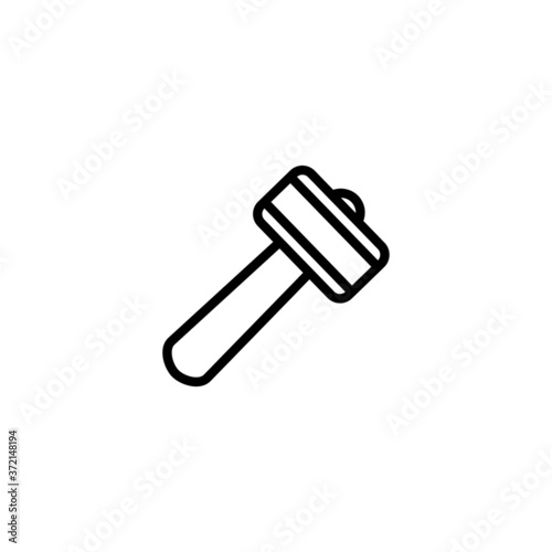 hammer thin icon isolated on white background, simple line icon for your work. © Flatman vector 24
