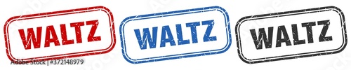waltz square isolated sign set. waltz stamp