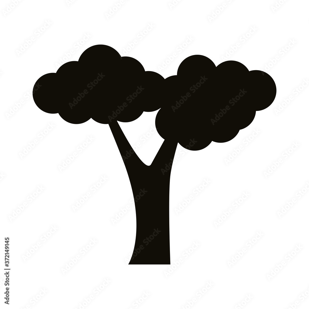 branched tree silhouette style icon
