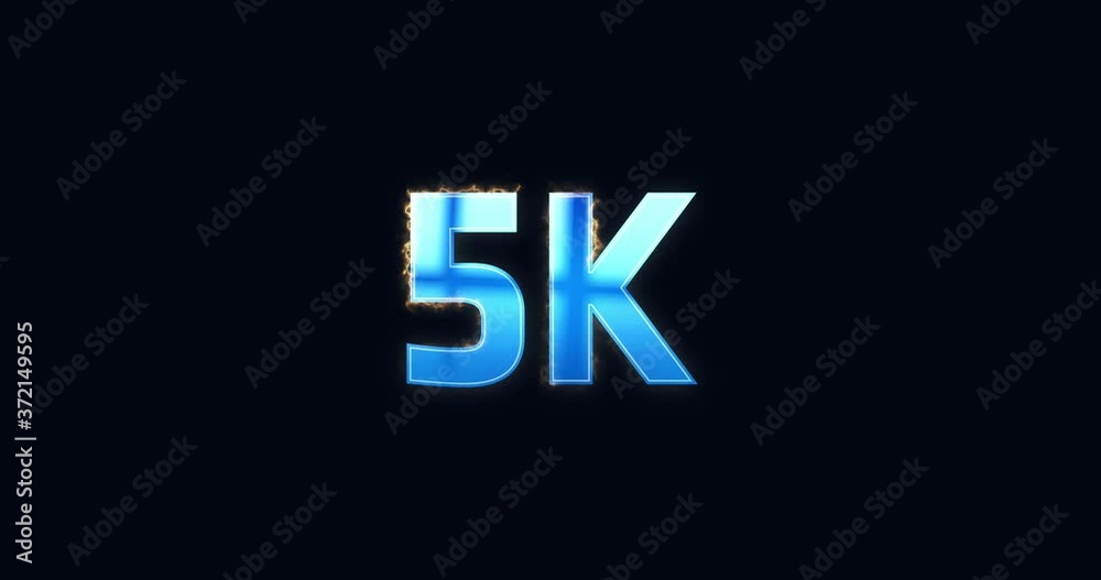 5K, 5000. Electric lightning text. Burning Logo reveal animation on black background. High quality 4k footage 5K, 5000. Electric lightning text. Burning Logo reveal animation on black background. High quality 4k footage