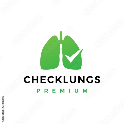 check lungs logo vector icon illustration