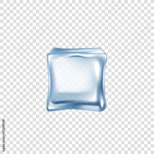 Ice cube crystal block single icon realistic vector illustration isolated.