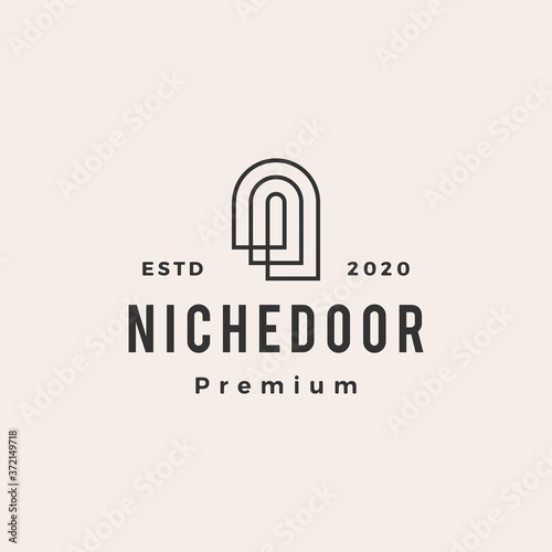 niche door hipster vintage logo vector icon illustration