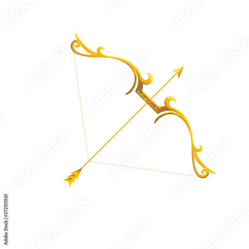 gold arrow and bow vector design
