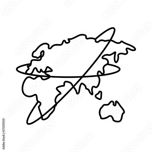 old continents maps line style icon