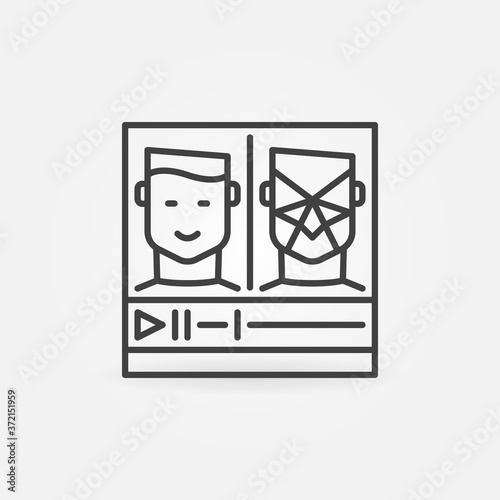 Online Deepfakes or Deep Fakes Video outline vector concept icon or design element